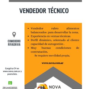 Vendedor técnico rubro veterinario